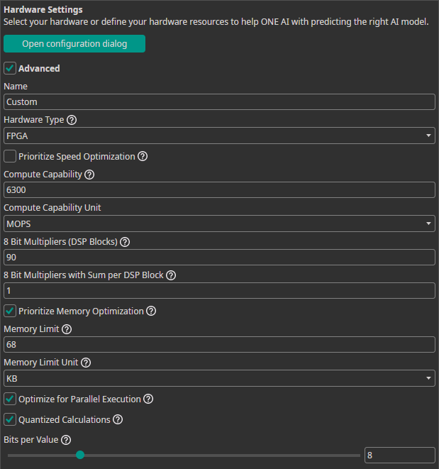 advanced settings
