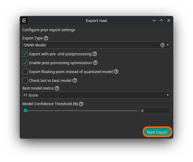 Export Settings