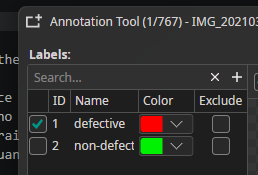 Classification Label List