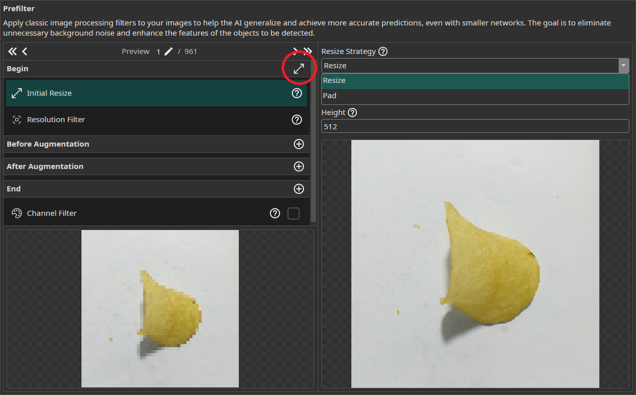 Initial Resize