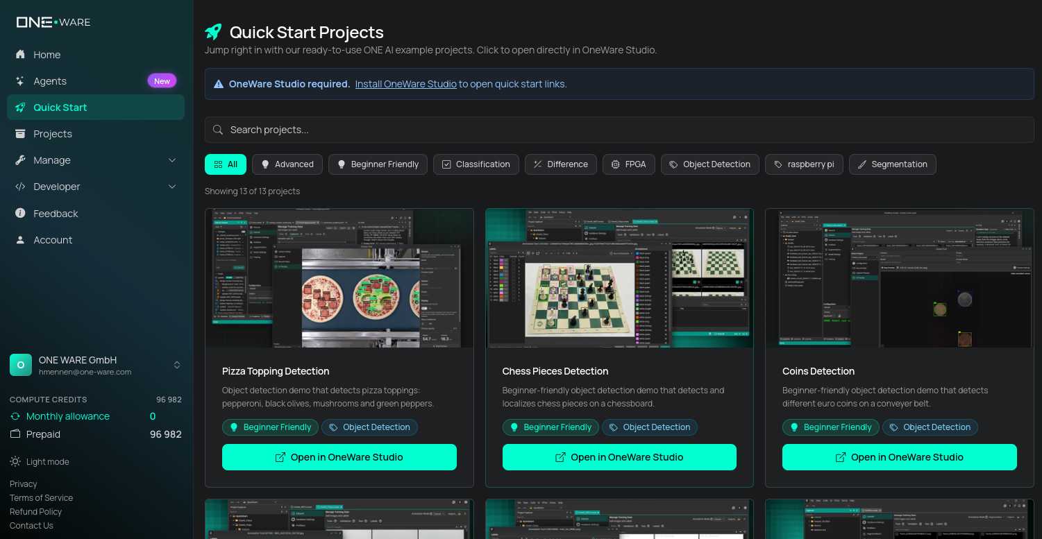 Quick Start Projects