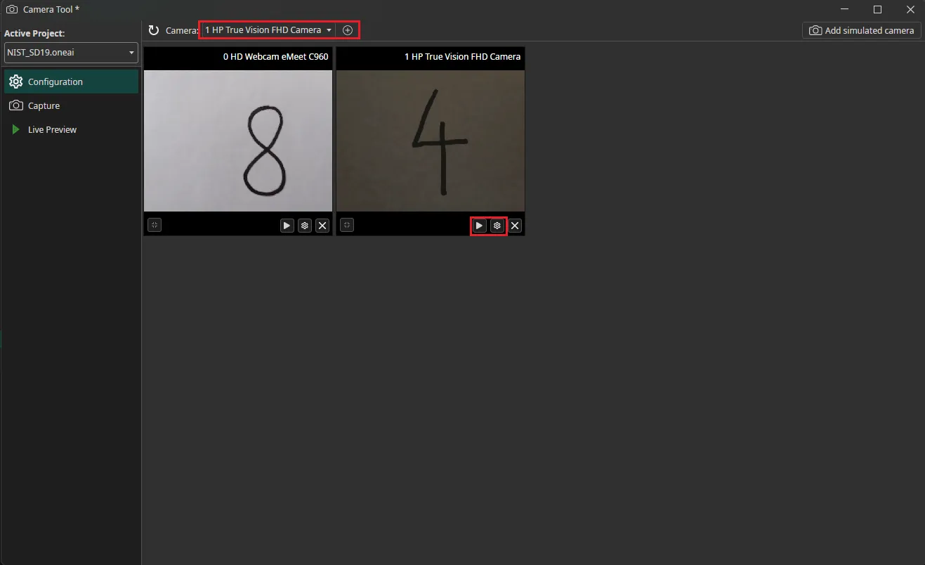 Camera Tool Selection