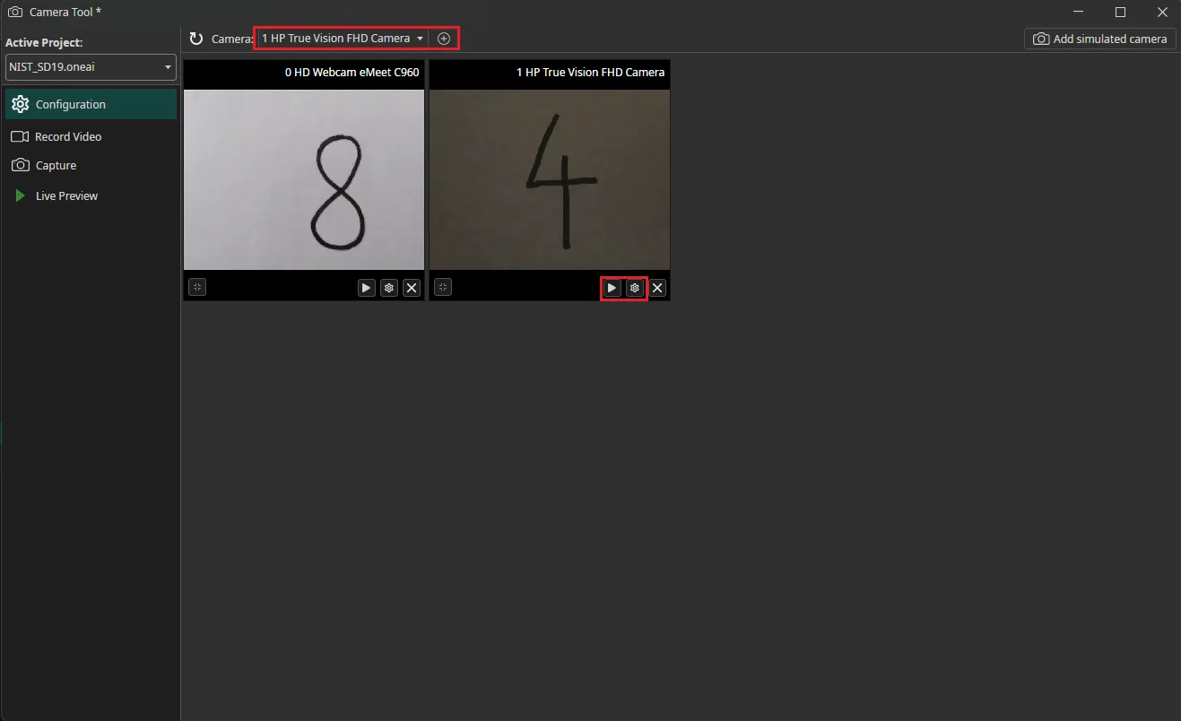 Camera Tool Selection