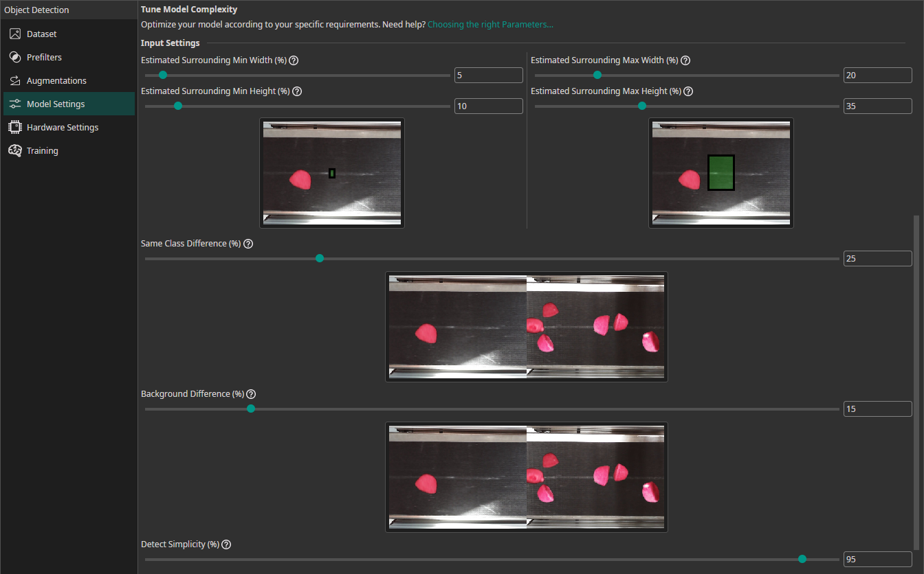 Model Settings Input