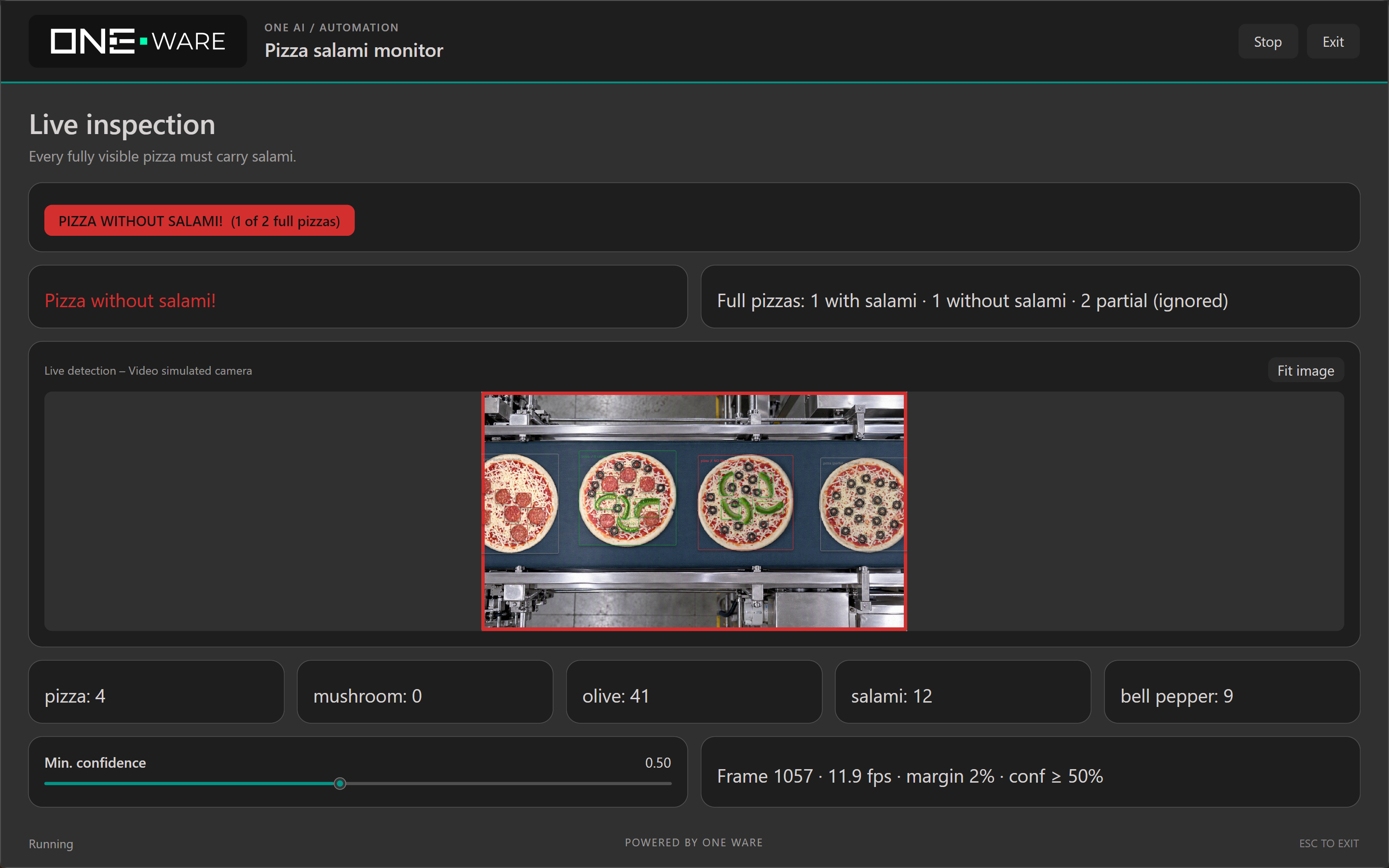 Custom script UI indicating missing salami